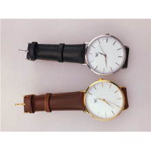 Top Quality Stainless Steel 316L Fashion Women Men Watch Leather Thick Leather Bands (DC-1379)